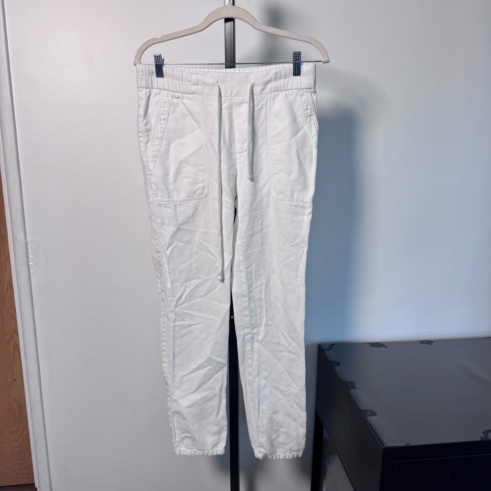 James Perse women White Drawstring Cotton Joggers size 1